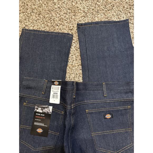 Dickies Work Jeans Men Size 44X30 Blue Denim Regular Fit Fits Over Boots New Tag - Picture 9 of 9